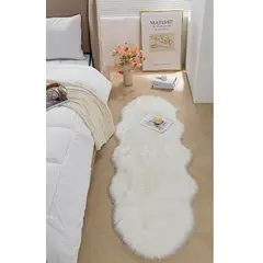 ANGELES DEL HOGAR - Alfombras Pasilleras de Felpa 180cm x 60cm Blanco