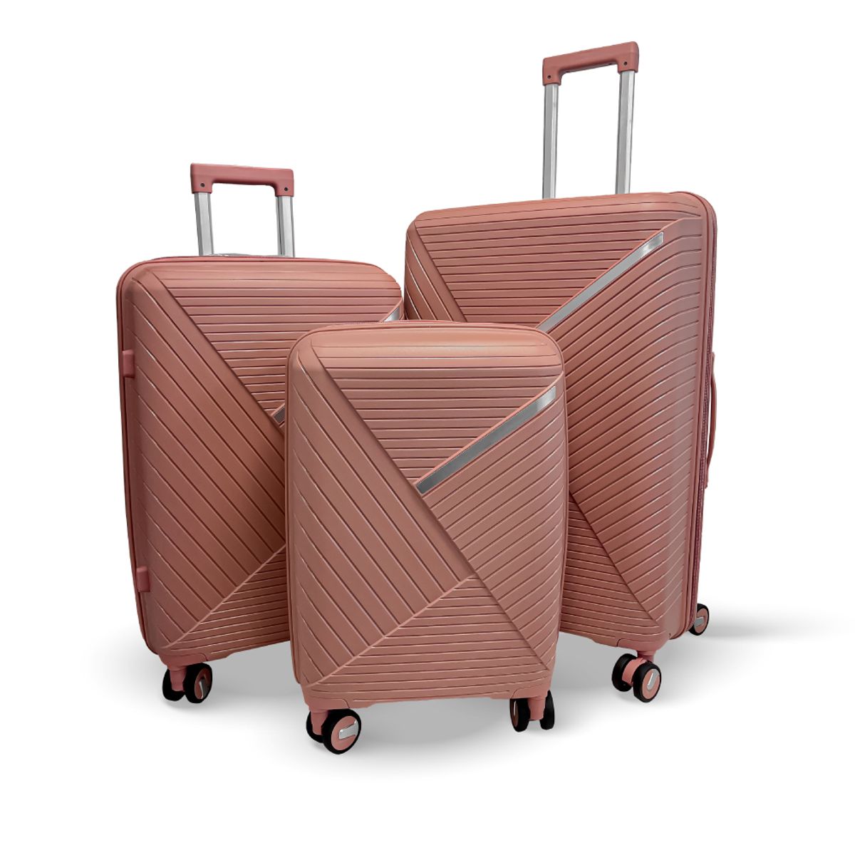 HOME & DESING - Set de 3 Maletas Rígidas color Rosado