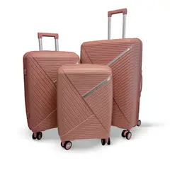 HOME & DESING - Set de 3 Maletas Rígidas color Rosado