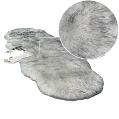ANGELES DEL HOGAR - Alfombra Piel de Oveja 180x60cm Gris