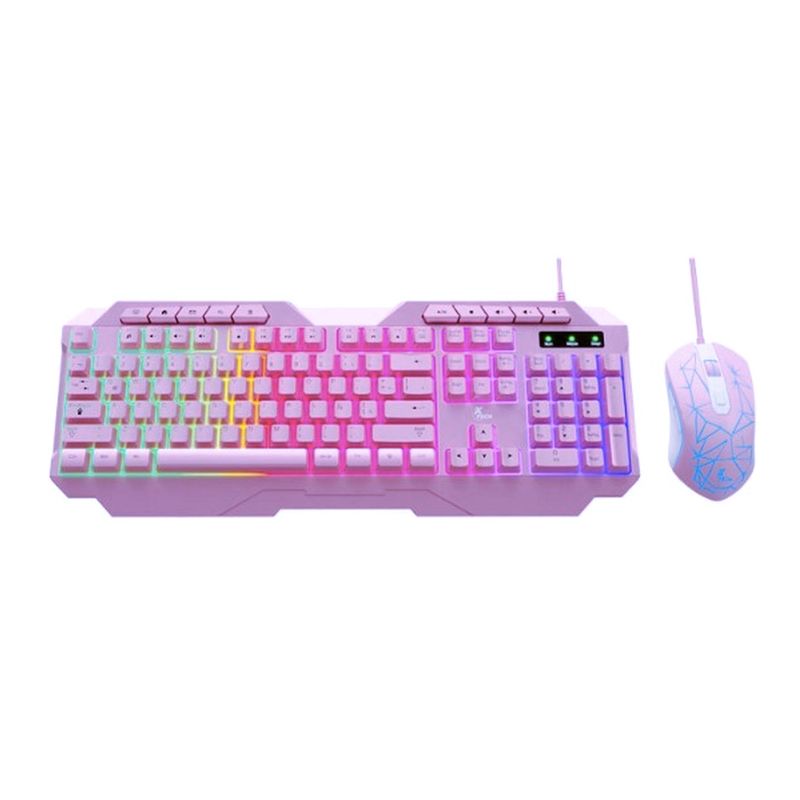 XTECH - Kit Teclado y Mouse Xtech XTK-540S USB QWERTY Español Rosa