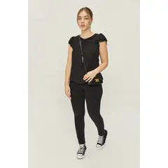 IO - Blusa Manga Corta Negro Mujer