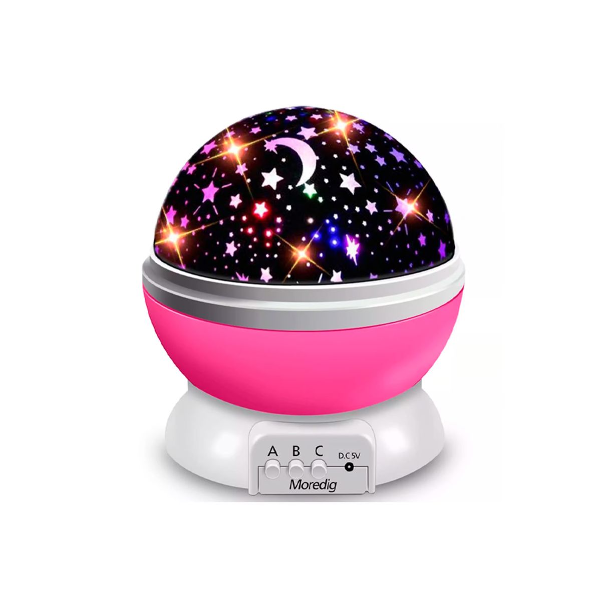 GENERICO - Lámpara Led Proyector Giratorio Espantacuco Galaxia Velador Rosado