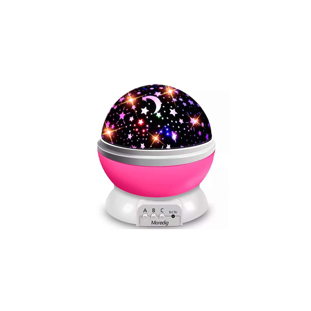 GENERICO - Lámpara Led Proyector Giratorio Espantacuco Galaxia Velador Rosado