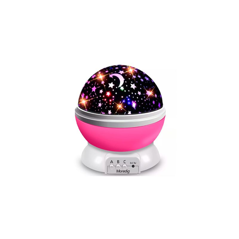 GENERICO - Lámpara Led Proyector Giratorio Espantacuco Galaxia Velador Rosado