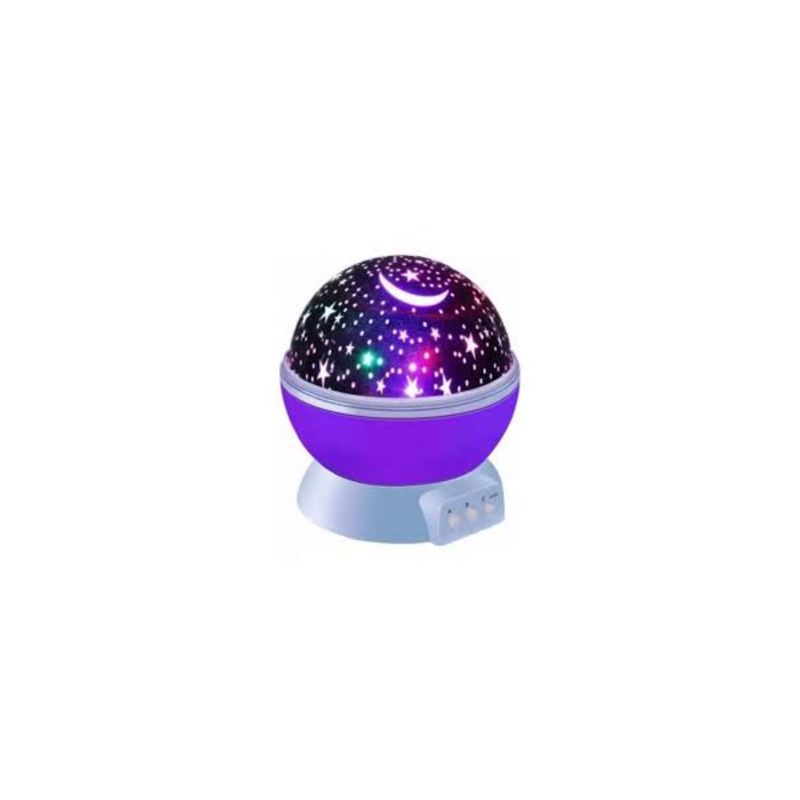 GENERICO - Lámpara Led Proyector Giratorio Espantacuco Galaxia Velador Morado