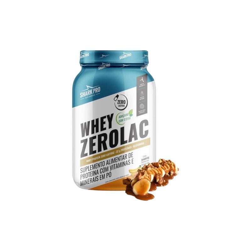 SHARK - PROTEINA WHEY ZEROLAC 900G BANOFFE BANANA - SHARK PRO