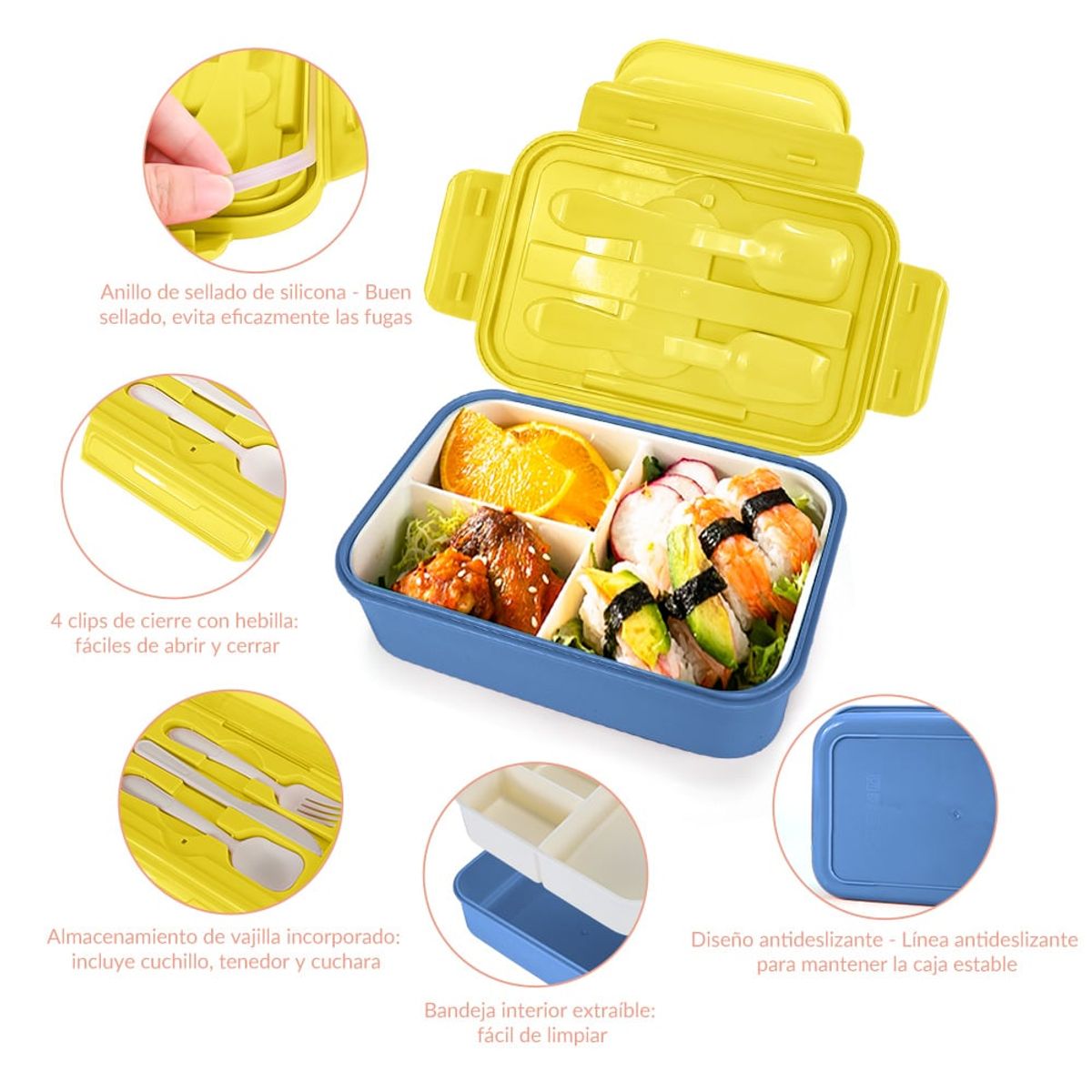 LUKOVEE - Bolso Lonchera Térmica Escolar Set 28pzs Para Niños Portátil