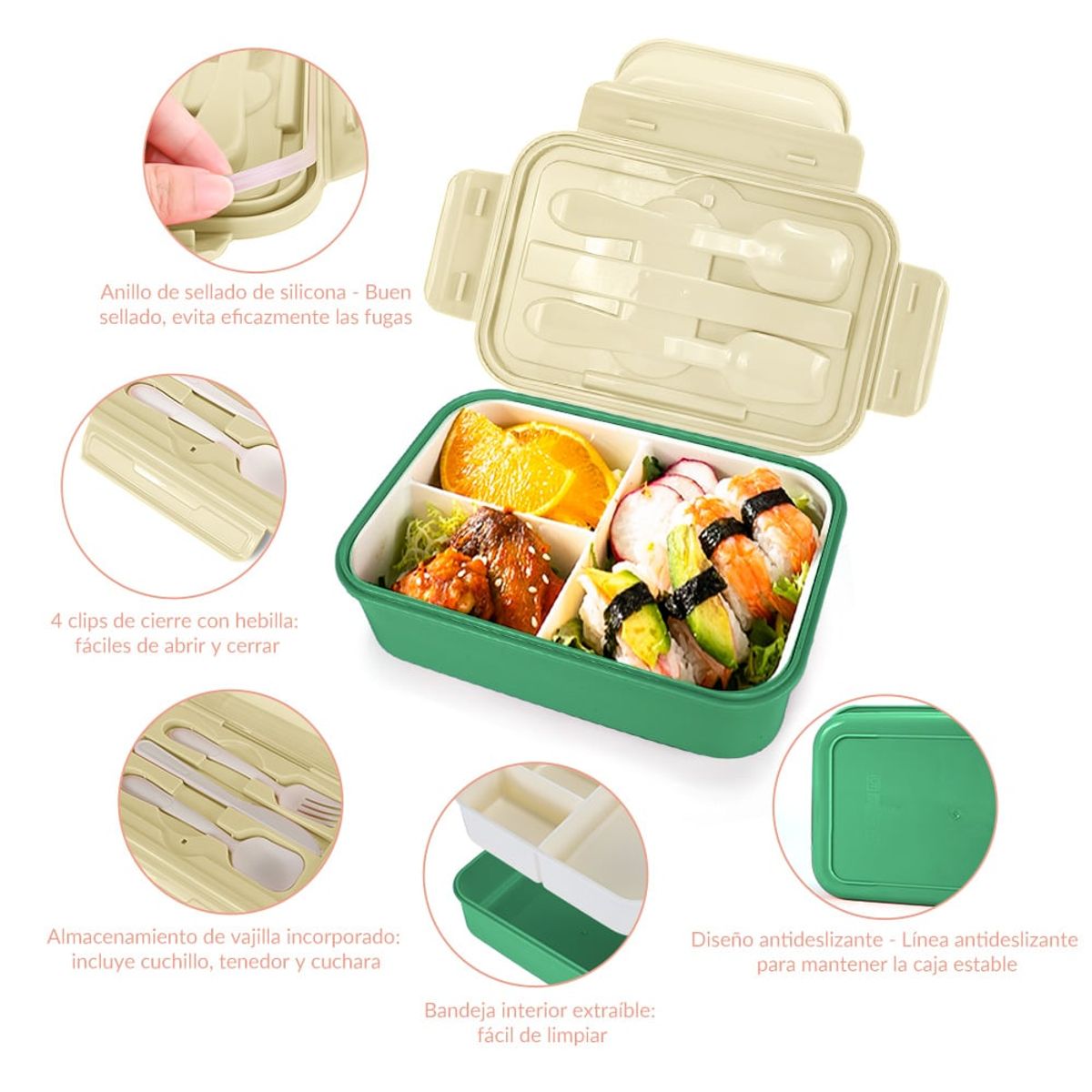 LUKOVEE - Bolso Lonchera Térmica Escolar Set 28pzs Para Niños Portátil