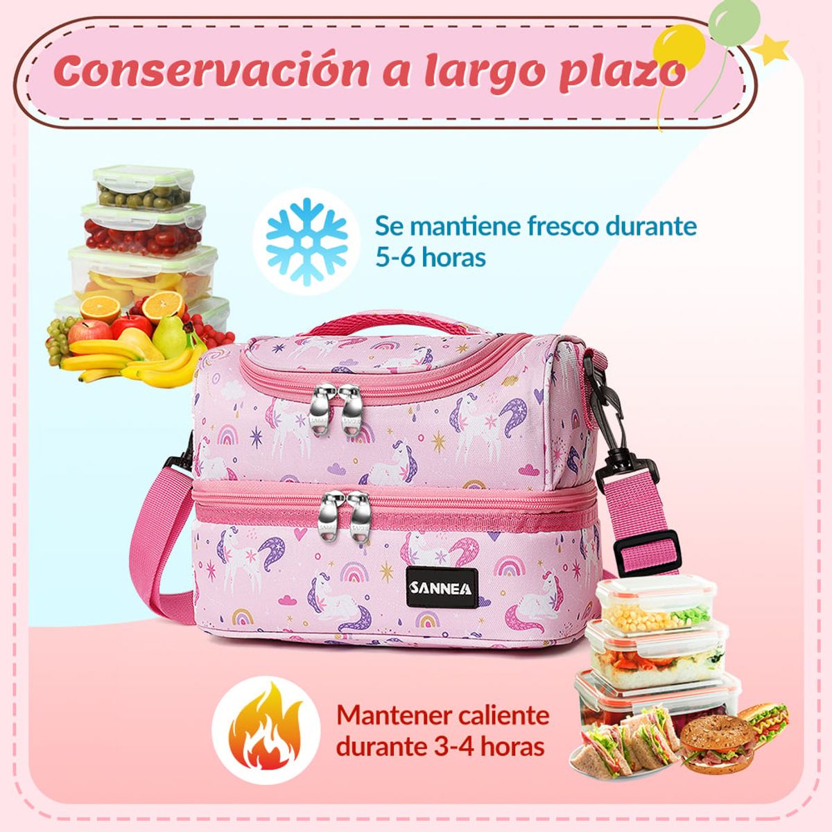 LUKOVEE - Bolsa Lonchera Escolar Térmica Almuerzo Portátil Para Niños