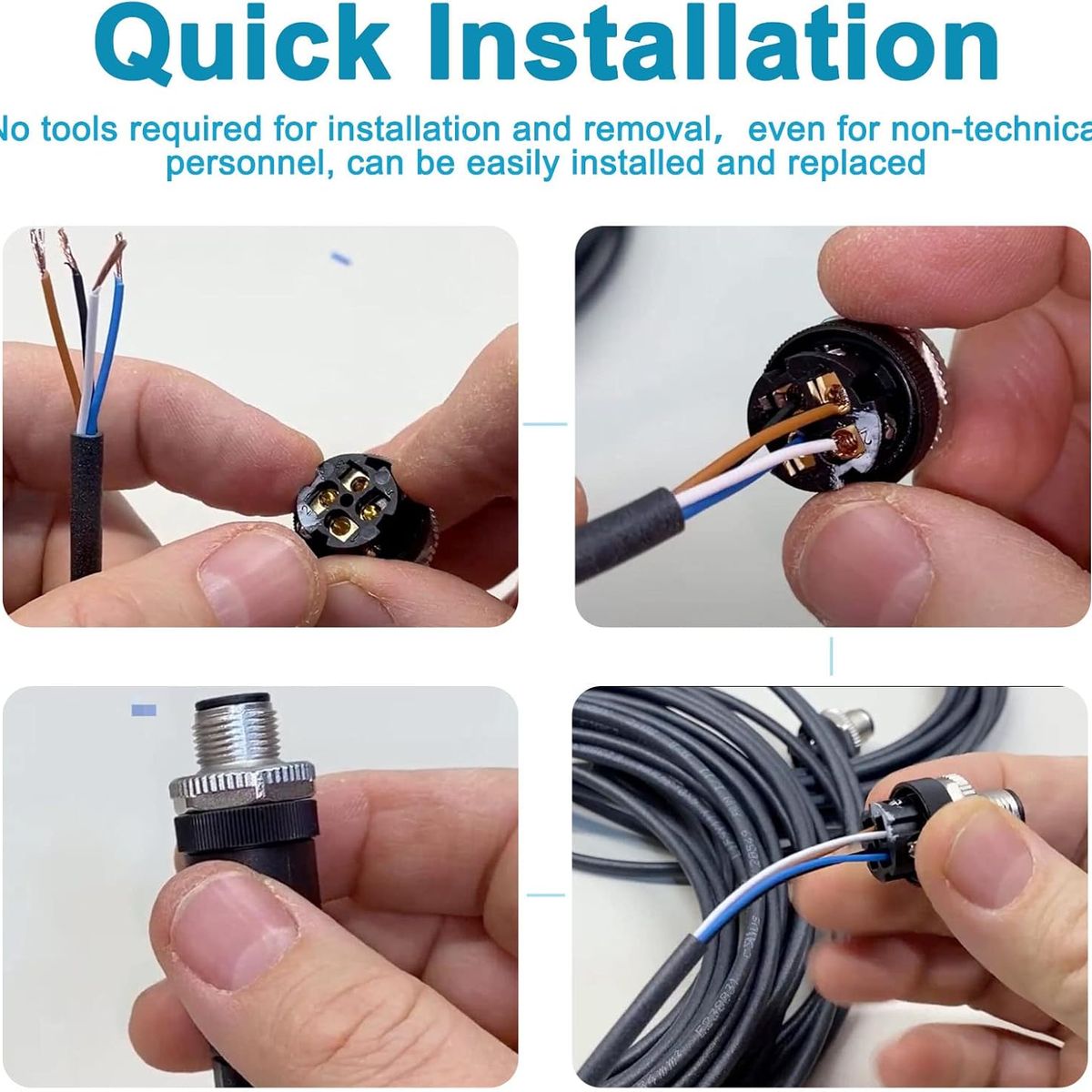 KUANGYE - Conector Recto Hembra M12 4 Pines
