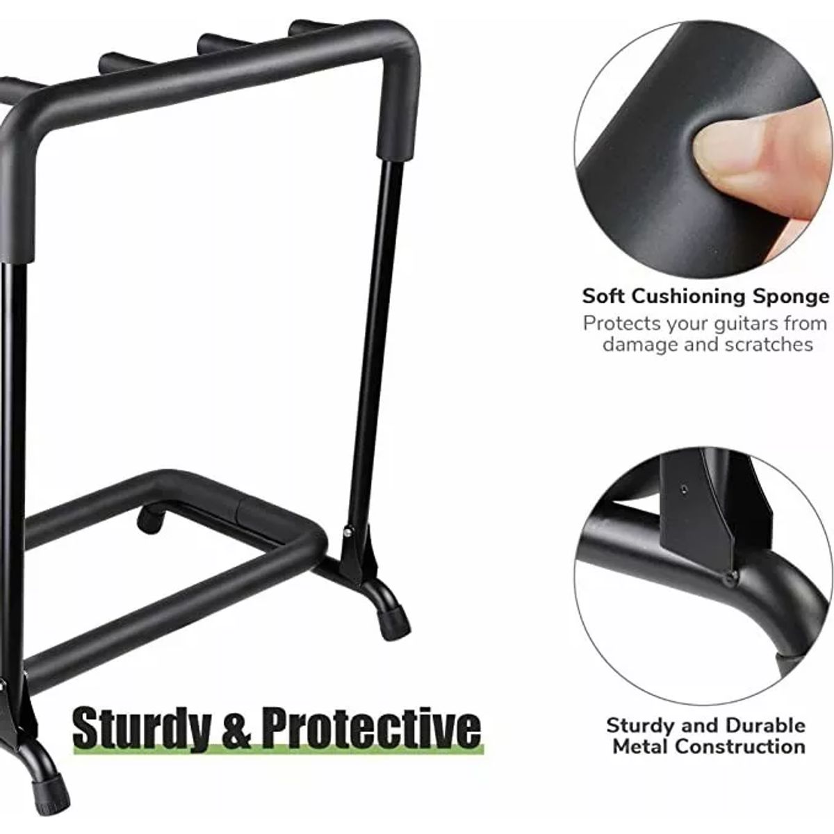 GENERICO - Atril Soporte Triple Para Guitarra Y Bajo