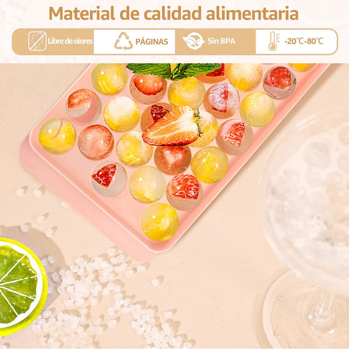 LUKOVEE - Molde Balde Para 99 Cubitos De Hielo Hielera Cubeta Con Pala