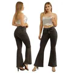 AGW - Jeans Flare Push Up Acampanado Levanta Cola Corte Colombiano