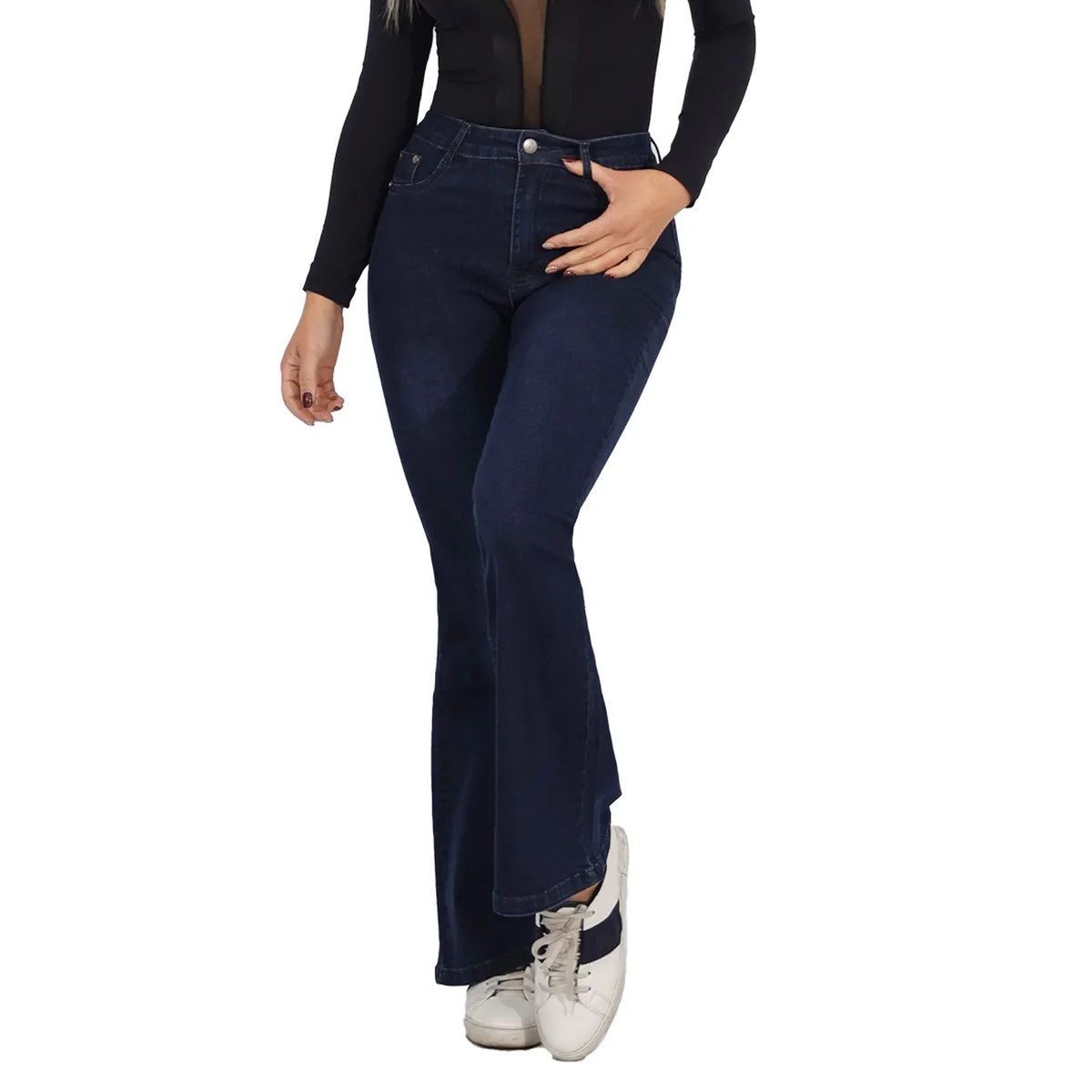 AGW - Jeans Flare Push Up Acampanado Levanta Cola Corte Colombiano