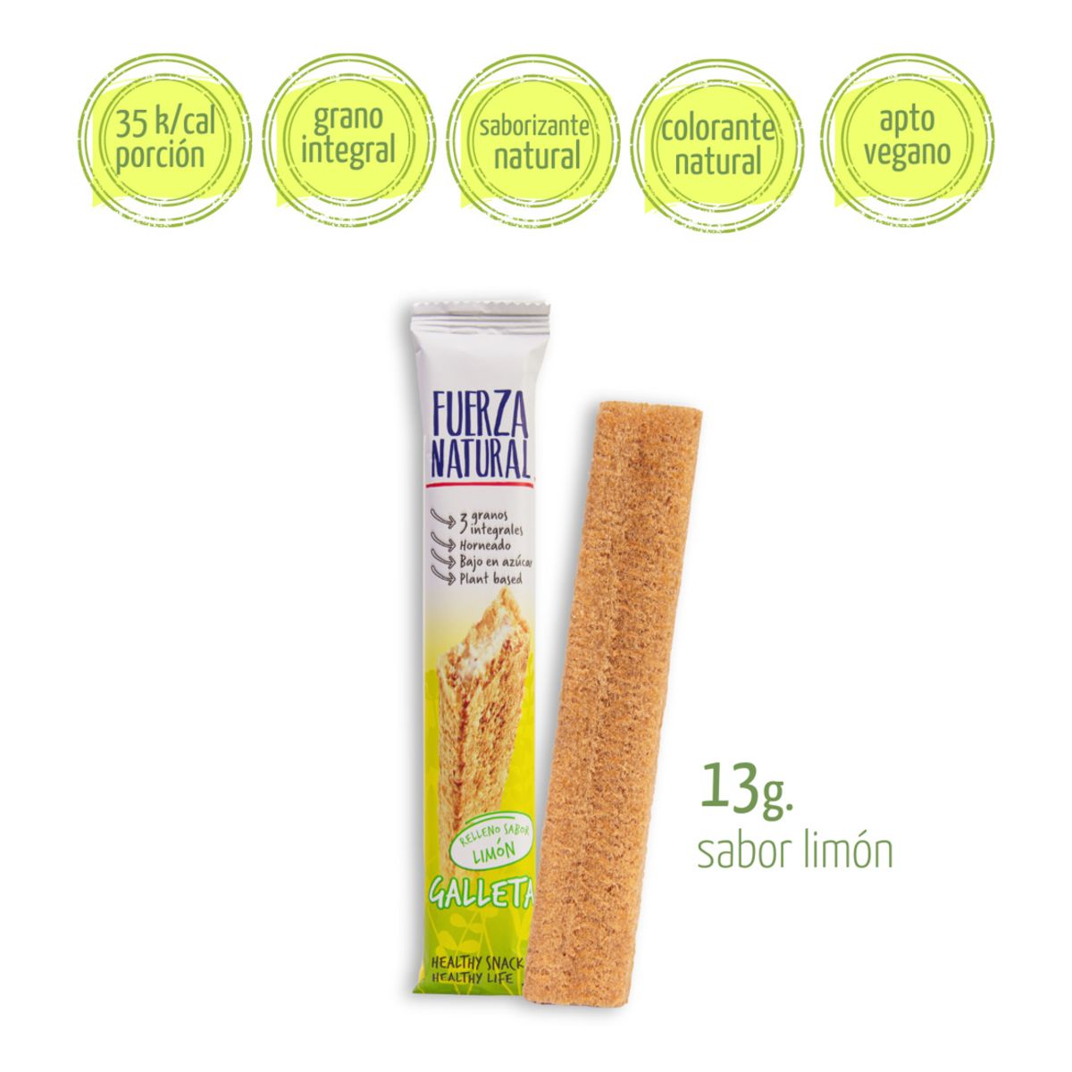 FUERZA NATURAL - Pack 6 Galleta Saludable Fuerza Natural sabor Limón 13g FUERZA NATURAL