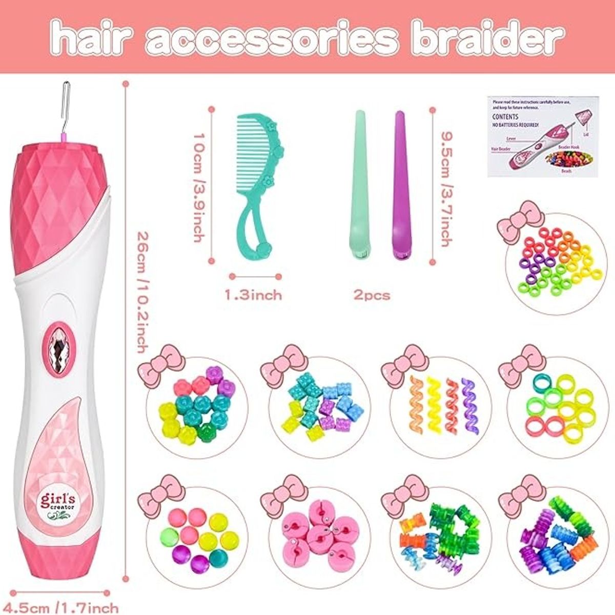 GENERICO - Juego Para Niñas Hacer Trenzas Cabello Pelo Infantil