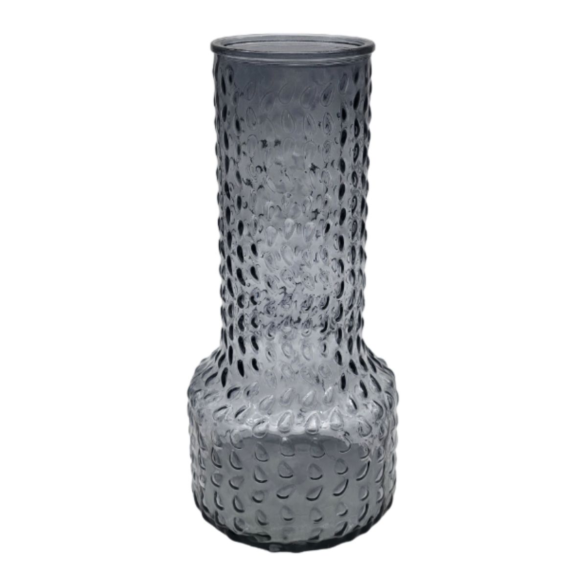 GENERICO - Florero Decorativo De Vidrio Con Diseño Base Ancha Gris 30.