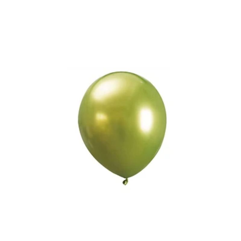 GENERICO - Globos De Latex Cromado Verde 5pcs 30cm