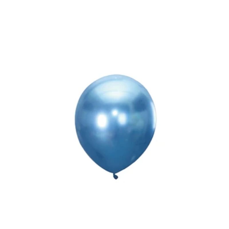 GENERICO - Globos De Latex Cromado Azul 5pcs 30cm