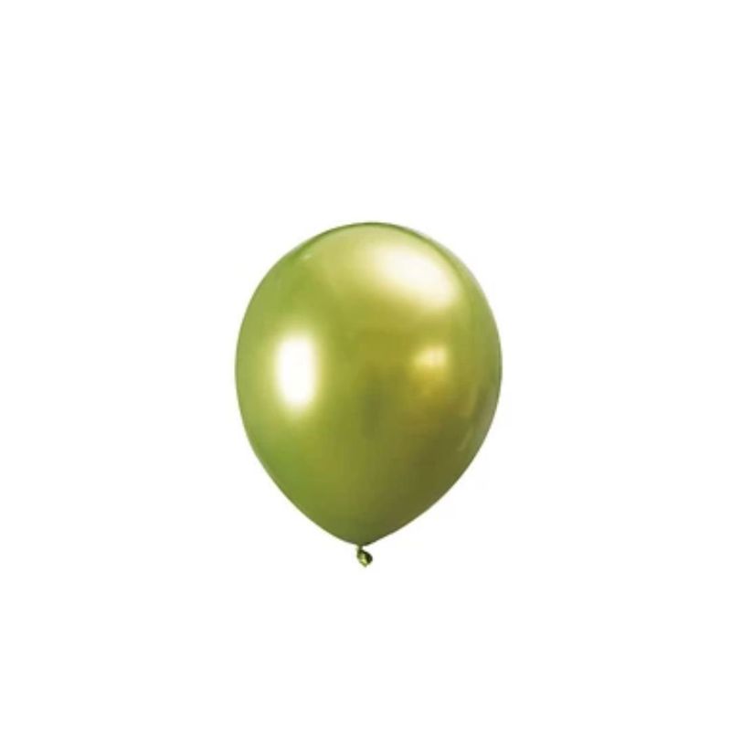 GENERICO - Globos De Latex Cromado Verde 10pcs 15cm