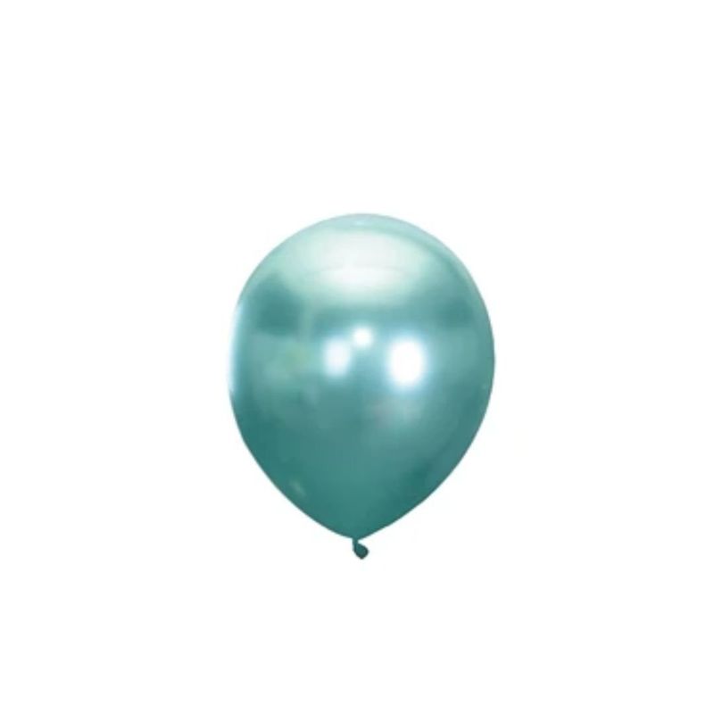 GENERICO - Globos De Latex Cromado Verde 10pcs 15cm