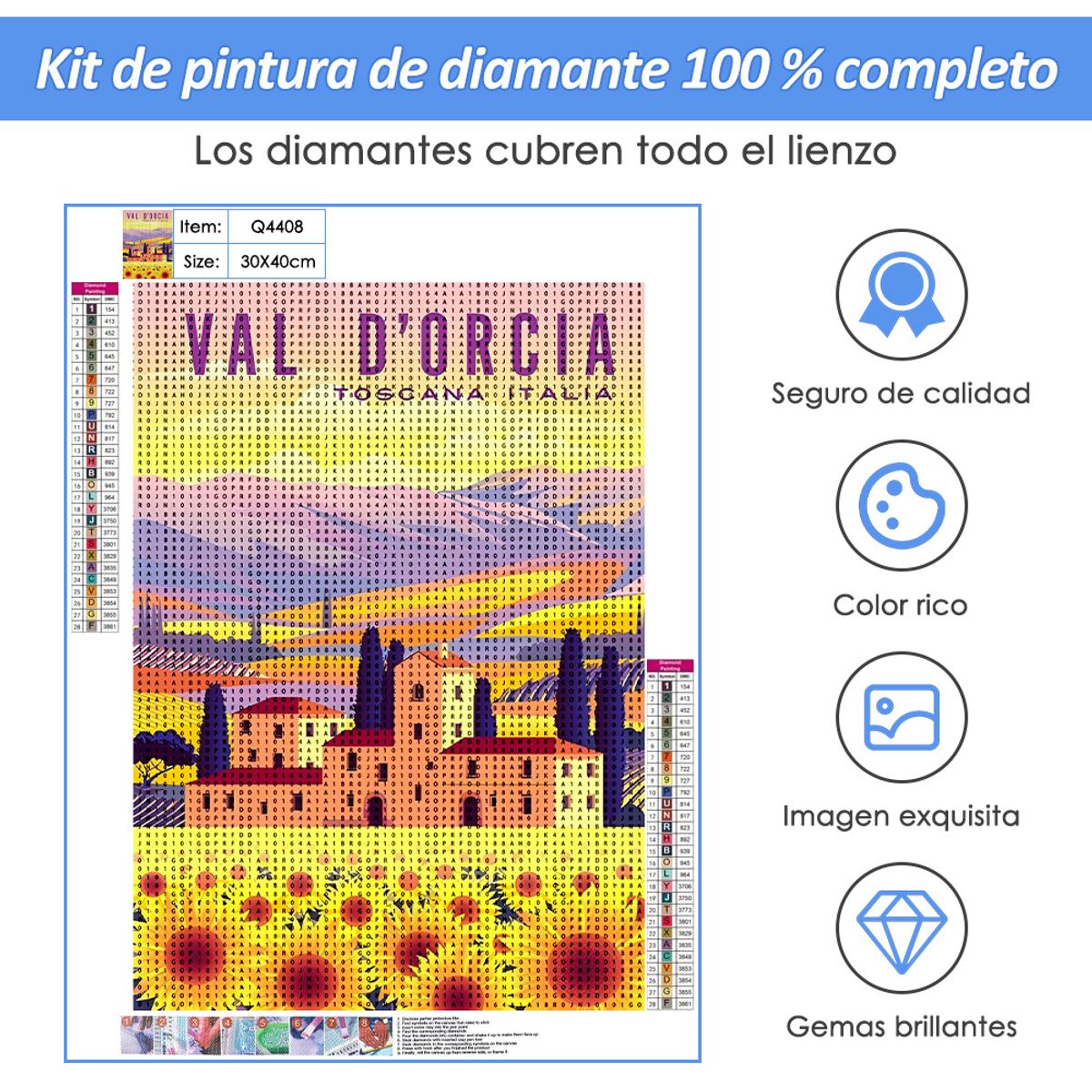 SLOWTON - Kit Bordado Pintura Diamante 5d Por Número Paisajes 40x30cm
