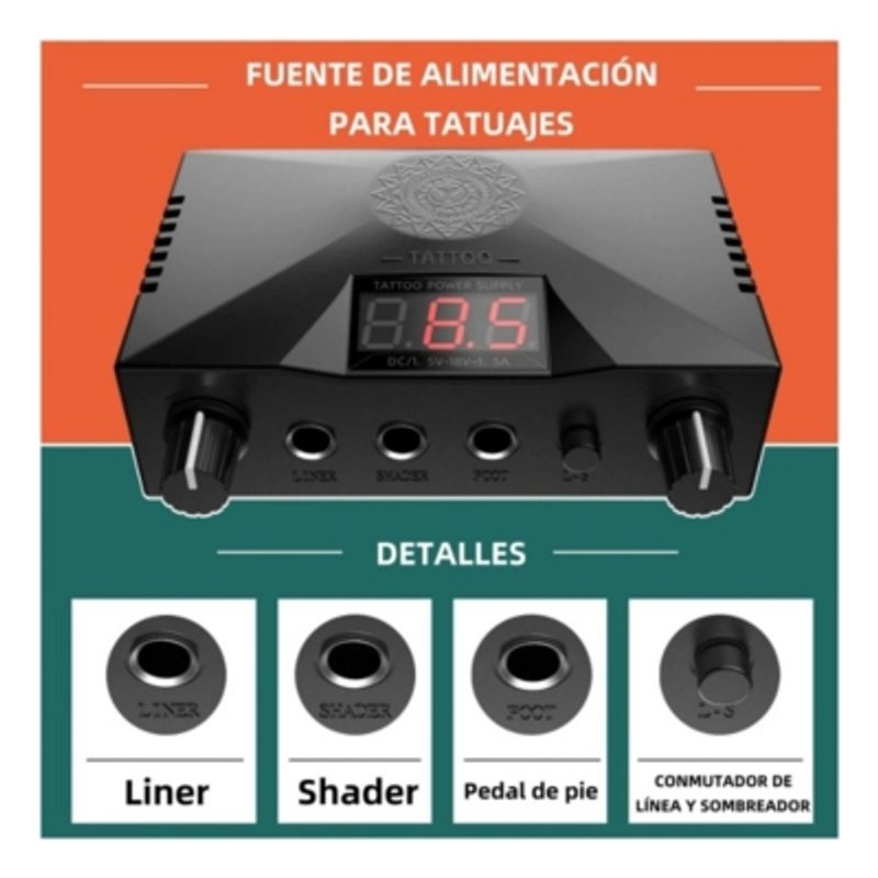 GENERICO - Kit De Tatuaje Inalámbrico Pen Rotativa Mas Accesorios