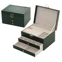 EVEREEN - Joyero Caja De Joya Dos Capas Tipo Maleta Organizador Joyas-