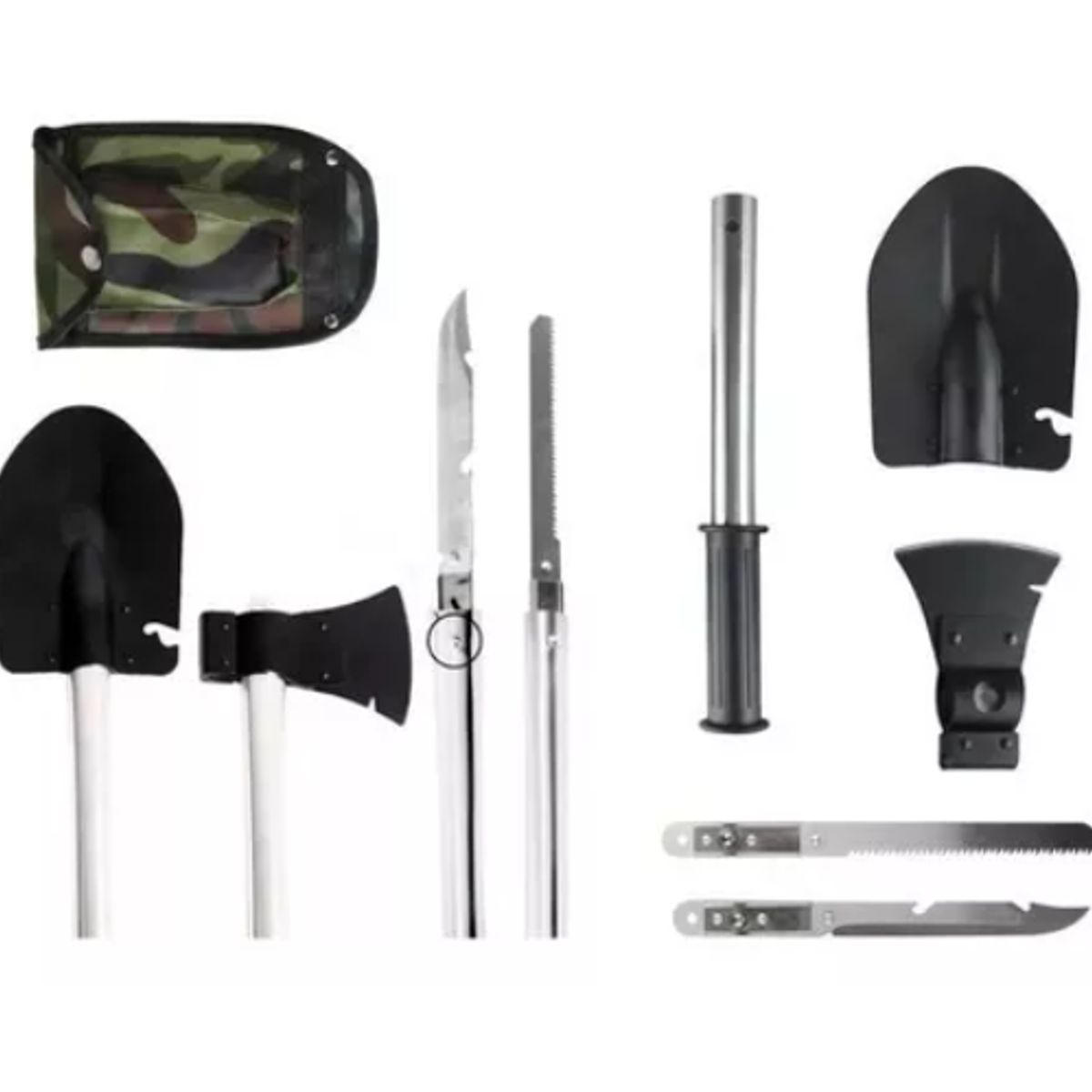 GENERICO - Pala 4 En 1 Portátil Plegable Camping Trekking Montañismo