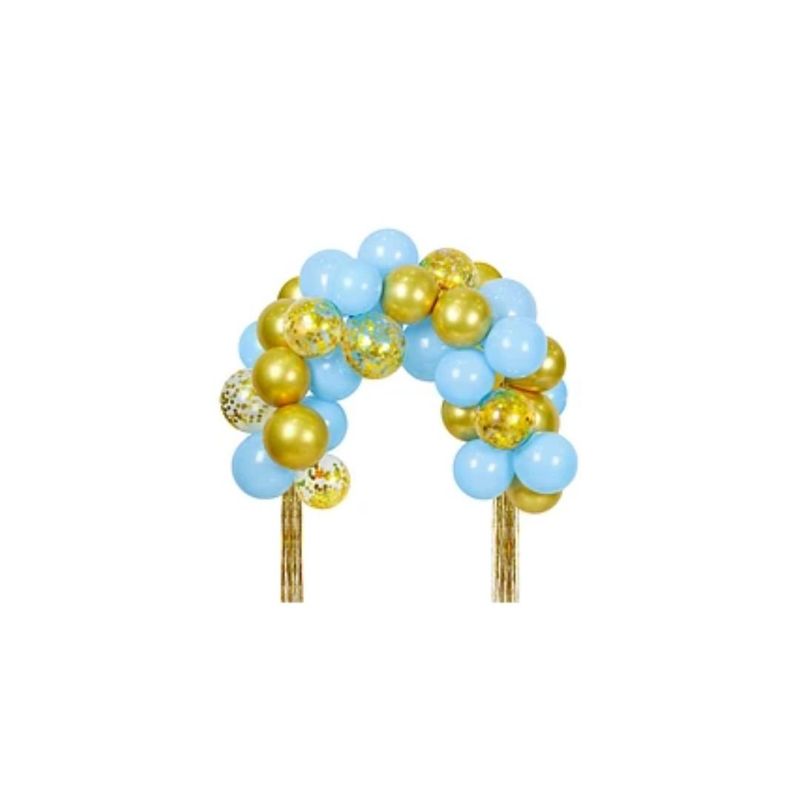 GENERICO - Arco Orgánico De Globos Latex Azul y Dorado 34pcs