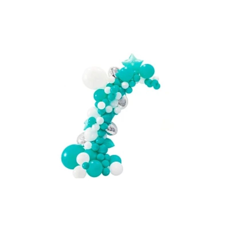 GENERICO - Arco De Globos Orgánico Turquesa Con Estrella 68pcs