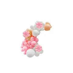 GENERICO - Arco De Globos Organico Rosa Con Flores 105pcs