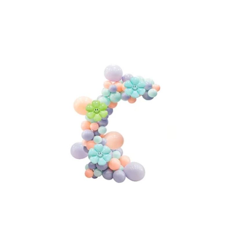 GENERICO - Arco De Globos Orgánico Con Flores 82pcs