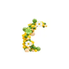 GENERICO - Arco De Globos Orgánico Verde Con Flores 82pcs