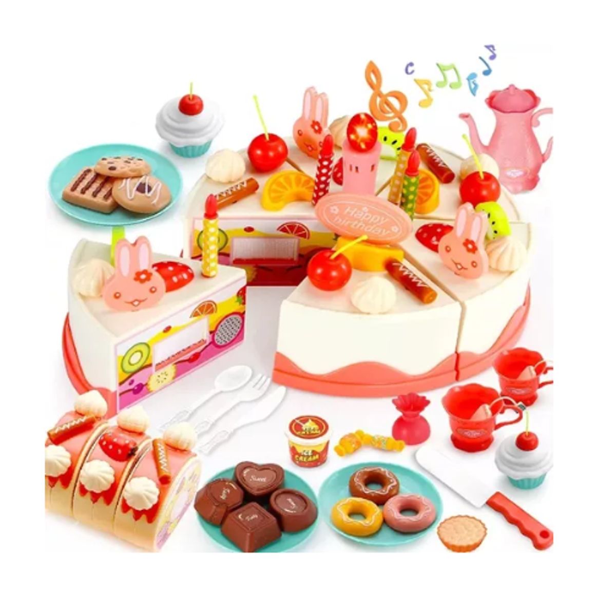 GENERICO - Juegos Niño De Pastel Cumpleaños Con Luz Y Sonido 82pzs