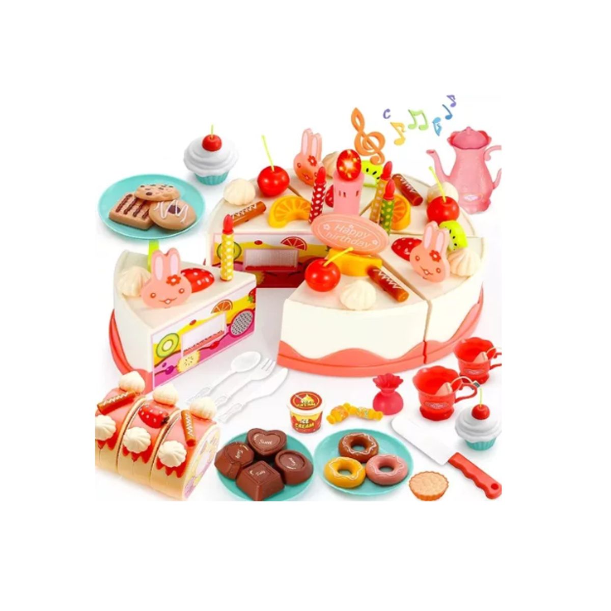 GENERICO - Juegos Niño De Pastel Cumpleaños Con Luz Y Sonido 82pzs