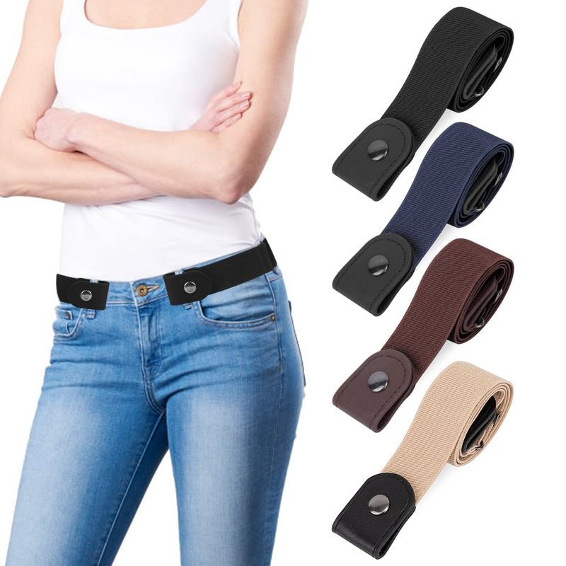 LUKOVEE - Cinturón Elástico Pack De 4 Uds Sin Hebilla Unisexo