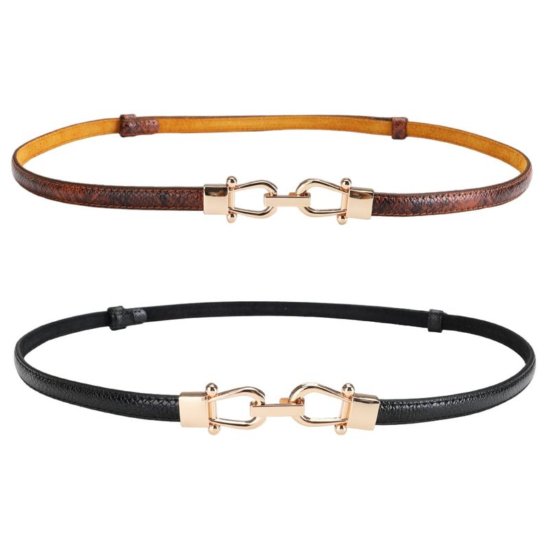 LUKOVEE - Pack 2 Cinturón De Cuero Mujer Ajustable Hebilla Metálico