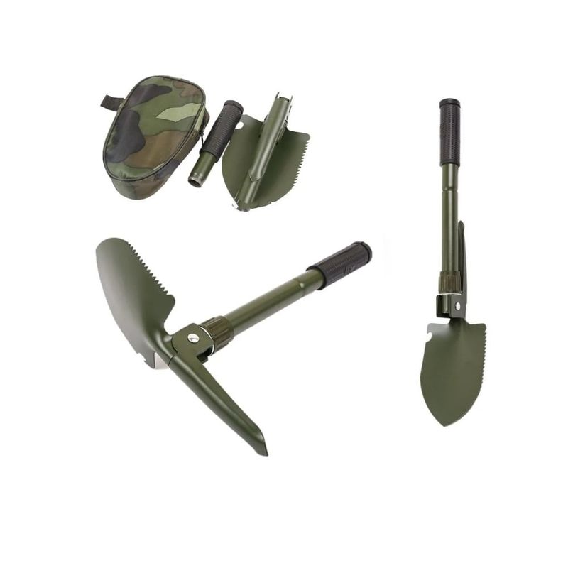 GENERICO - Pala 2 En 1 Portátil Plegable Camping Trekking  Verde