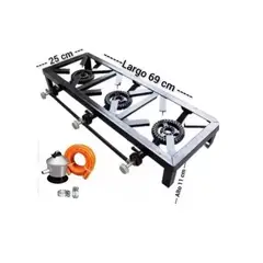 GENERICO - Cocina Cocinilla 3 Platos Manguera Y Abrazaderas Regulador b