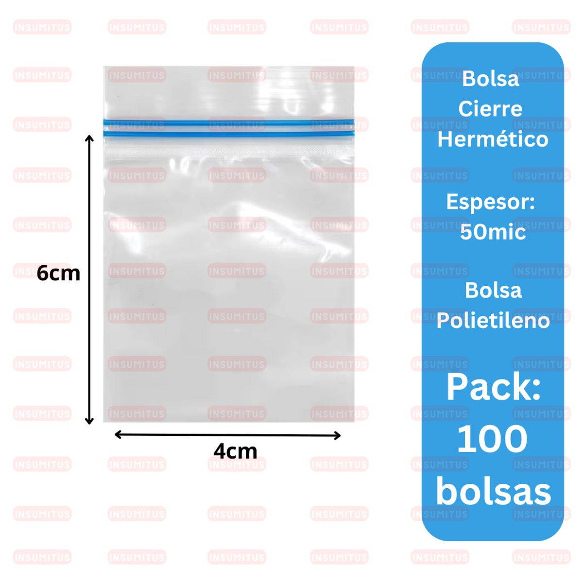 GENERICO - Bolsa con Cierre Hermético 4x6cm 100 unidades