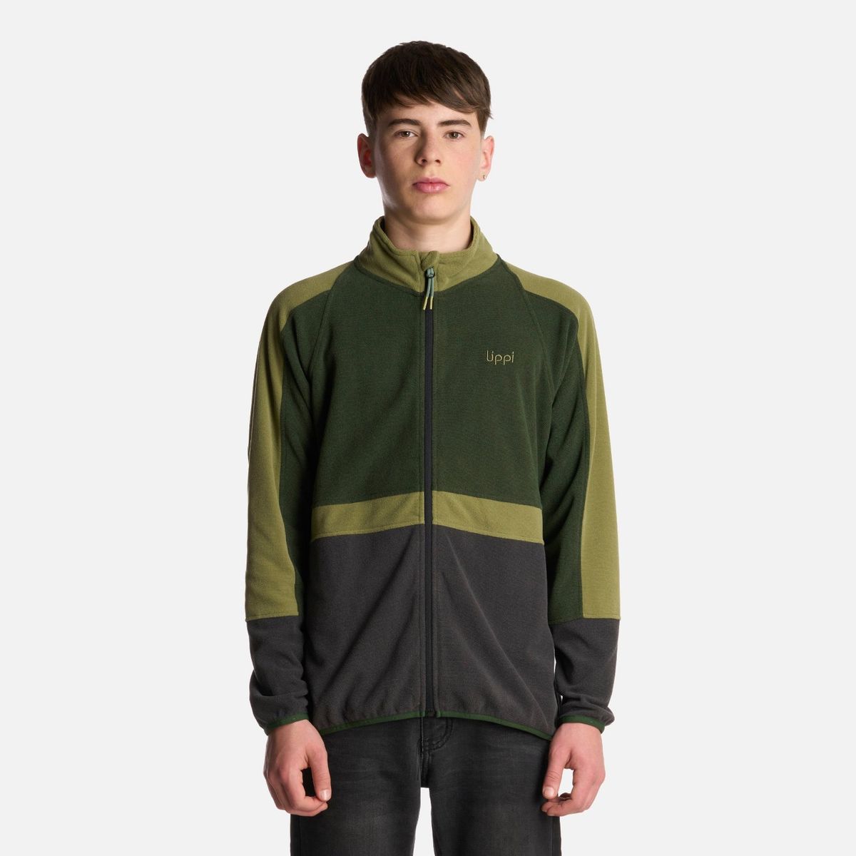 LIPPI - Polerón Teen Boy FirePlace Full Zip Sweatshirt Verde Militar Lippi
