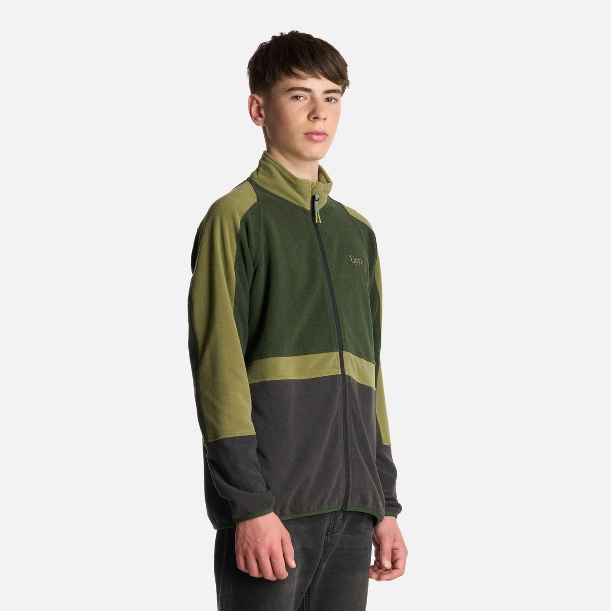 LIPPI - Polerón Teen Boy FirePlace Full Zip Sweatshirt Verde Militar Lippi
