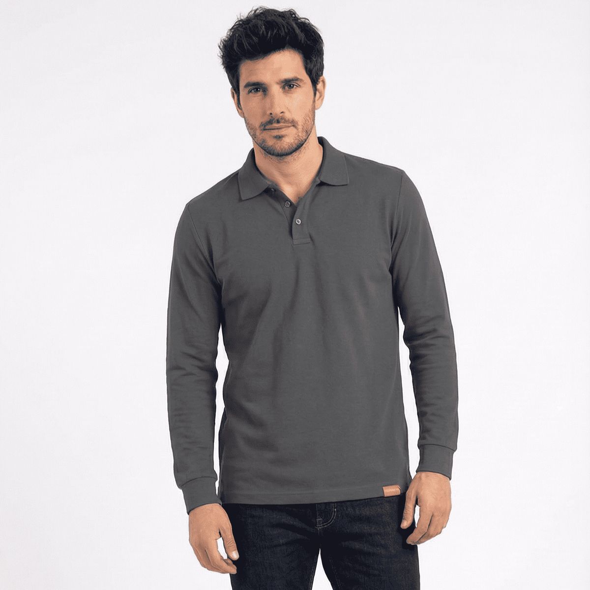 T-WORLD - Polera Hombre Piqué Manga Larga Premium 60-40 Para Bordar
