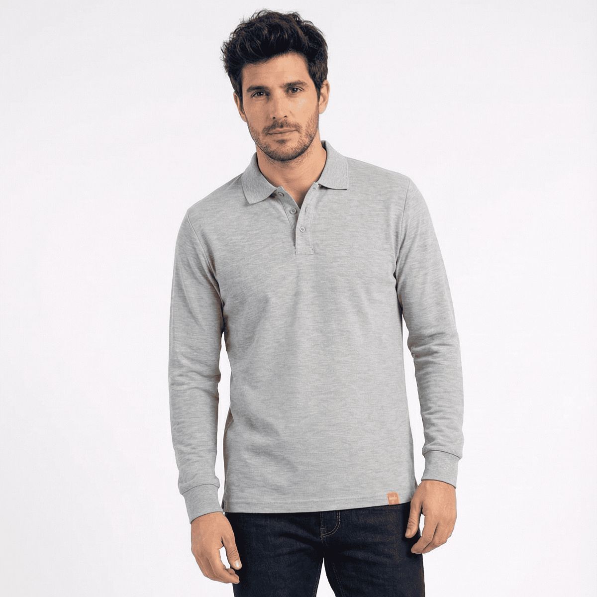 T-WORLD - Polera Hombre Piqué Manga Larga Premium 60-40 Para Bordar