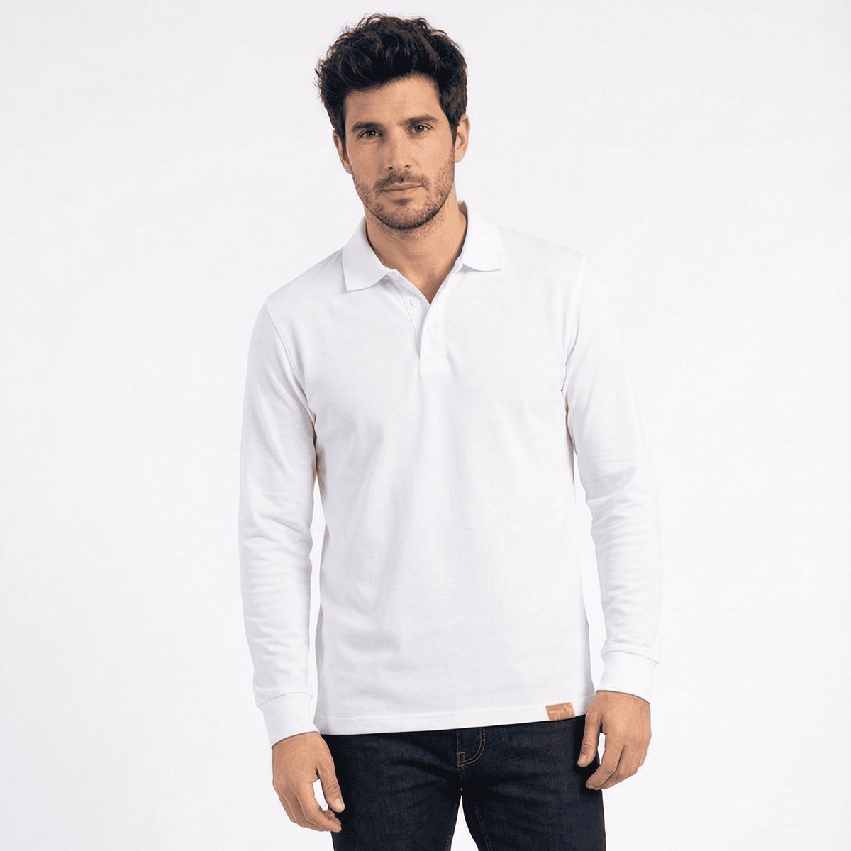T-WORLD - Polera Hombre Piqué Manga Larga Premium 60-40 Para Bordar