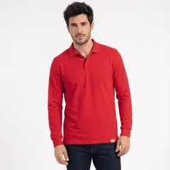 T-WORLD - Polera Hombre Piqué Manga Larga Premium 60-40 Para Bordar