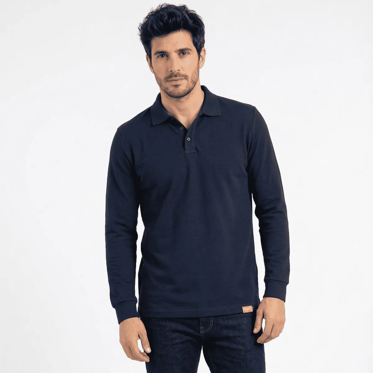 T-WORLD - Polera Hombre Piqué Manga Larga Premium 60-40 Para Bordar