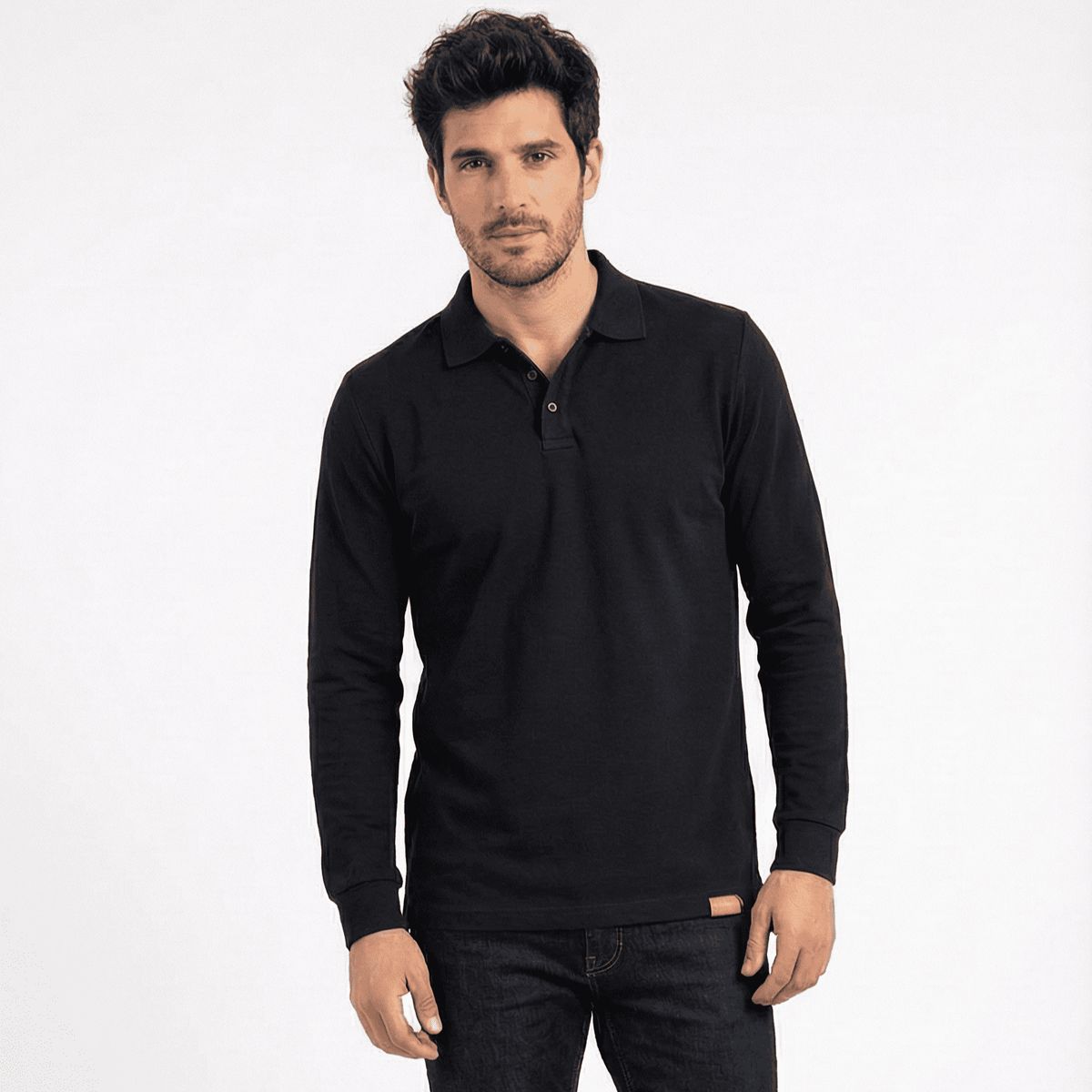 T-WORLD - Polera Hombre Piqué Manga Larga Premium 60-40 Para Bordar